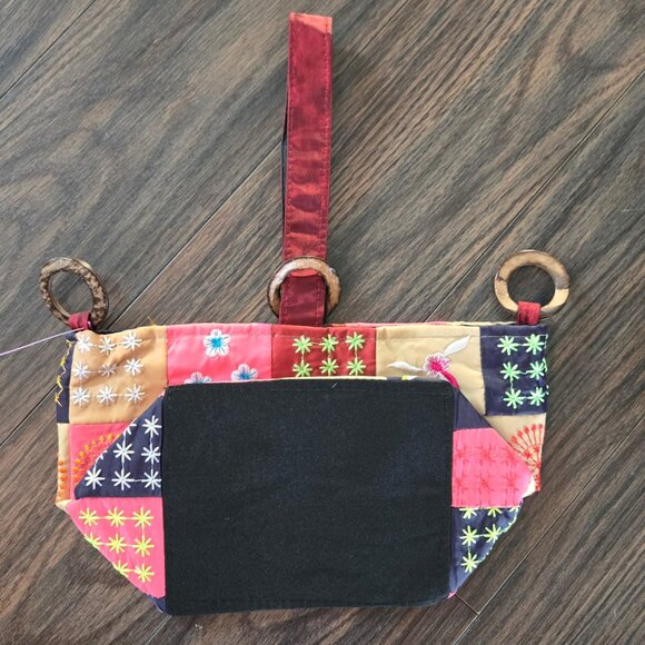 Bohemian Style Satin & Embroidery Patchwork Wristlet NWT - Picture 3 of 6